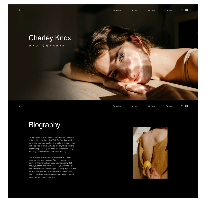 Wix Template Photographer